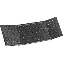 Inateck Portable Folding Keyboard 3 Bluetooth Channels with Numeric Keypad
