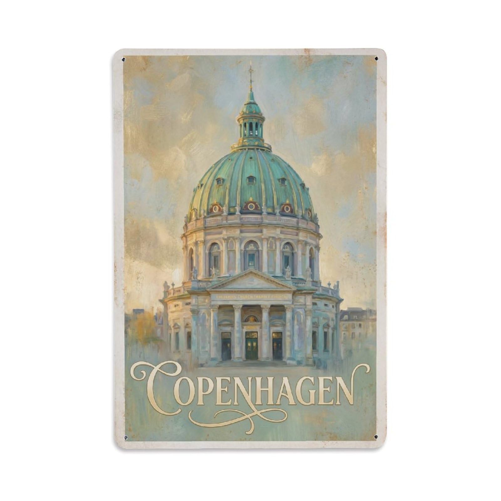 Este 8X12inch Style Vintage Travel Copenhagen Denmark Incredible Metal Tin Sign