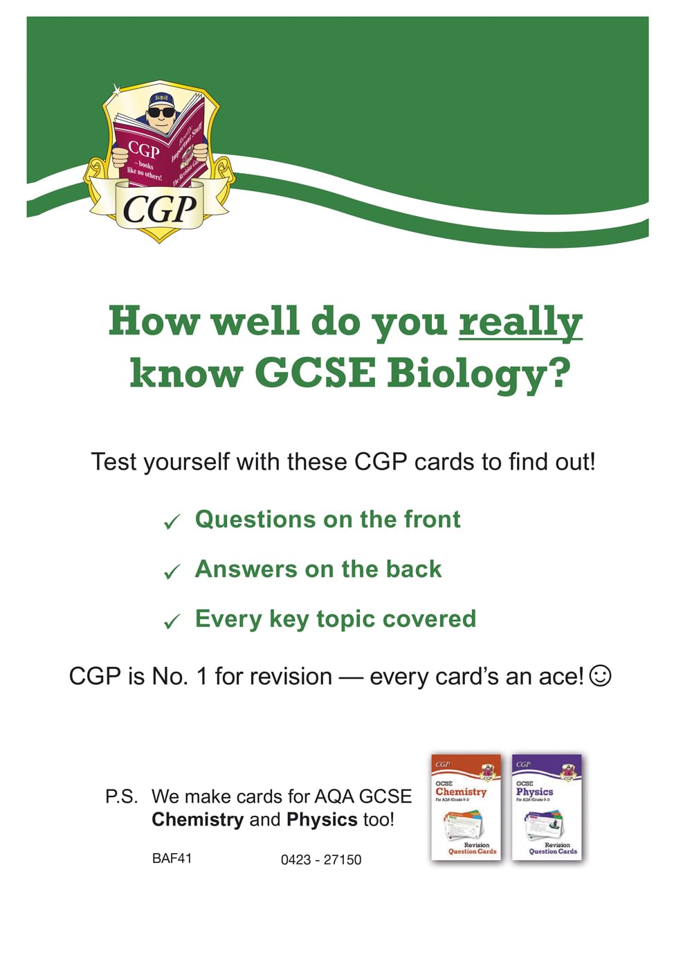 GCSE Biology AQA Revision Question Cards: for the 2025 and 2026 exams (CGP AQA GCSE Biology) 3 61WGPh0ndAL. SL1415
