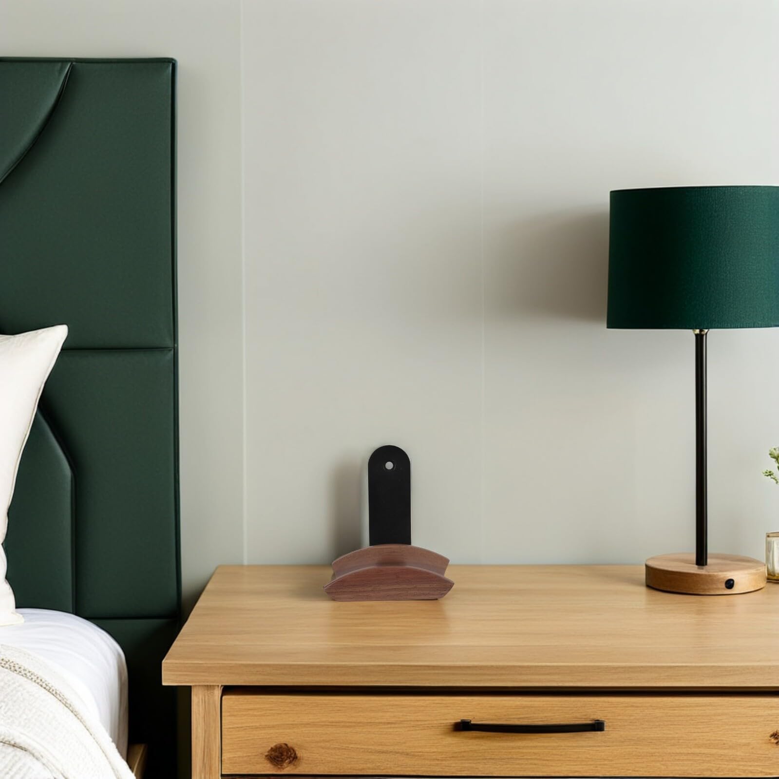 Soporte para Auriculares de Madera de Nogal Montaje Pared Gancho para Cascos Gaming y Oficina Organizador Compacto para Espacios Pequeños