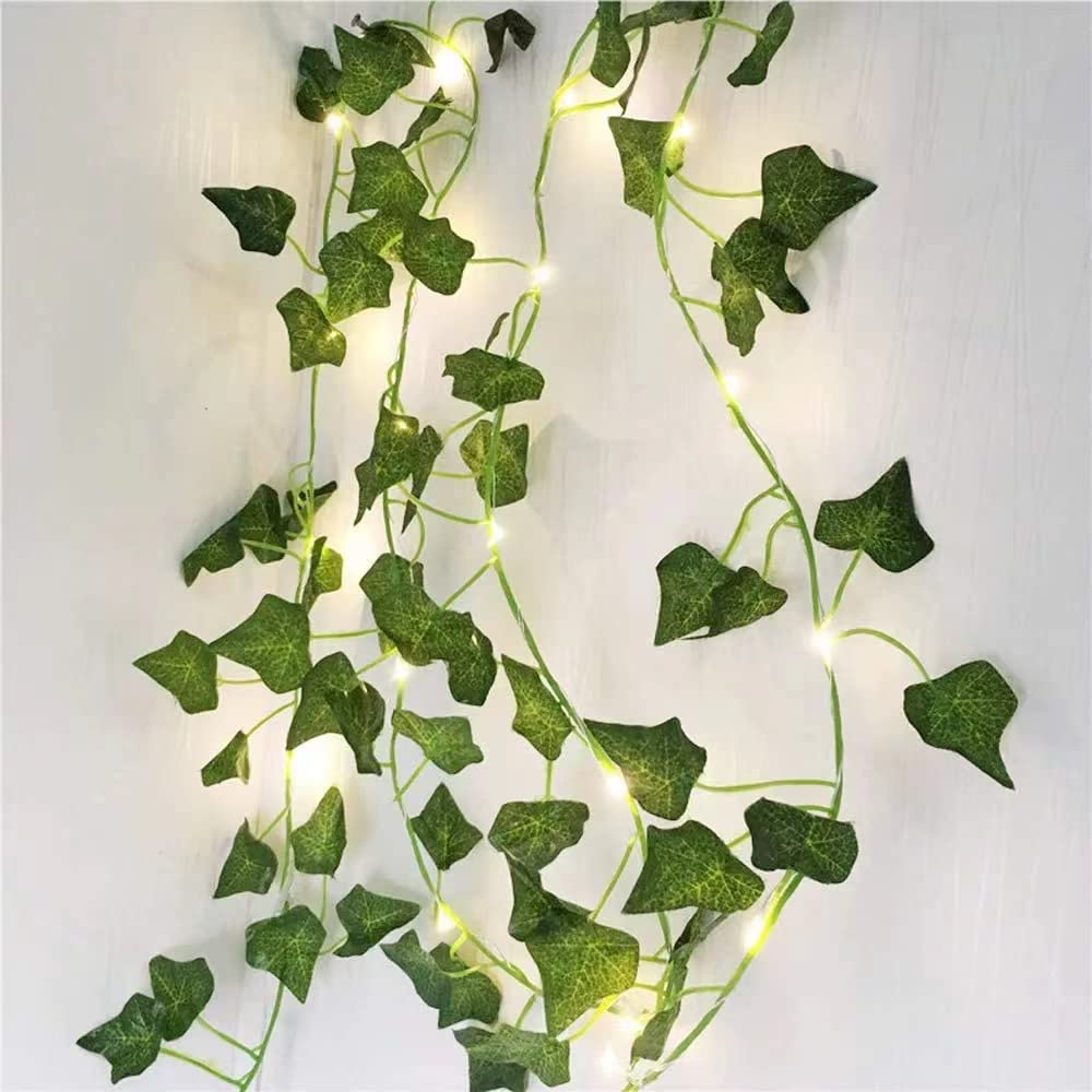 2M 20LED Efeu Lichterkette Knstlich Mit Timer  Efeugirlande Lichterkette  Batteriebetrieben Fr Garten, Balkon, Hochzeit & Party Pflanzen Deko  Lichterkette