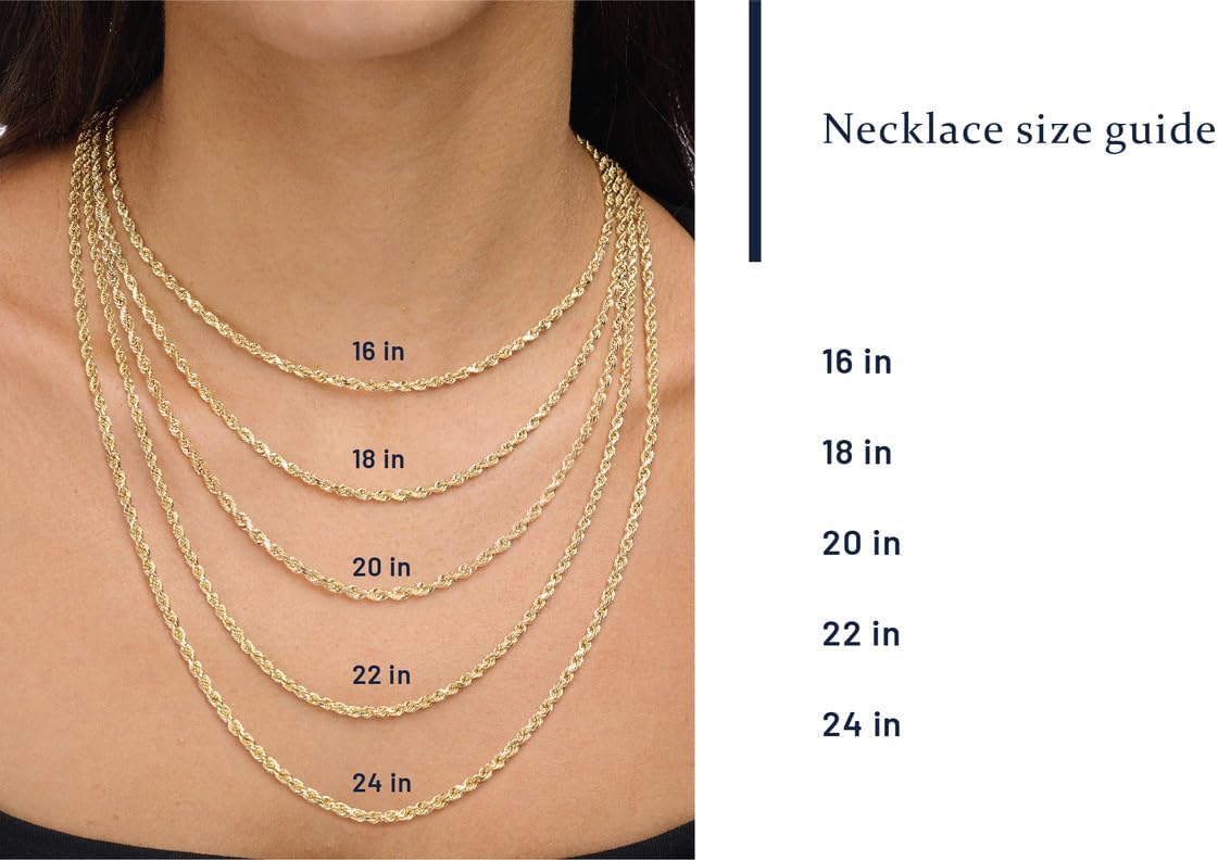 Gold Rope Chain Necklace for Men & Women – 100% Real 10k or 14k Gold, Lightweight, Premium Craftsmanship - Image 3