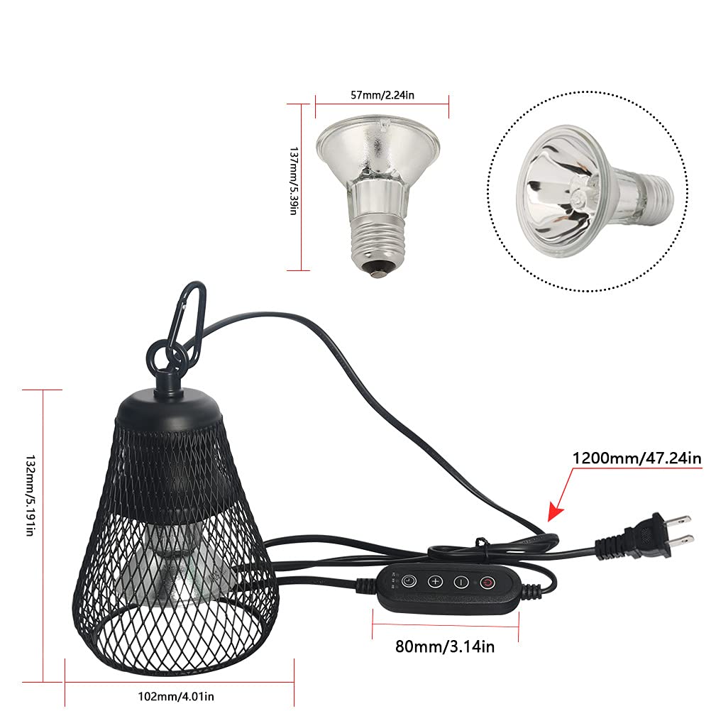Urządzenie abażurowe, regulowana temperatura gad zwierzęta domowe, szklany pojemnik terrarium dla gospodarstw odblaskowych UVA/UVB E27 Gady, 50w