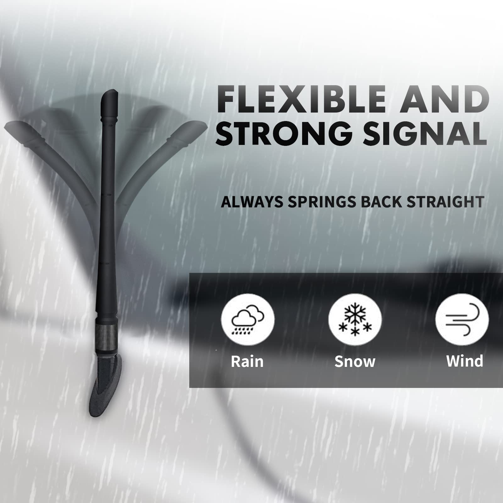 Antennas for Ford F150 (2009-2025) 7 Inch Rubber Antenna Replacement Car Wash-Proof Radio Antenna Truck Antenna Ford F150 Accessories Carbon Fiber