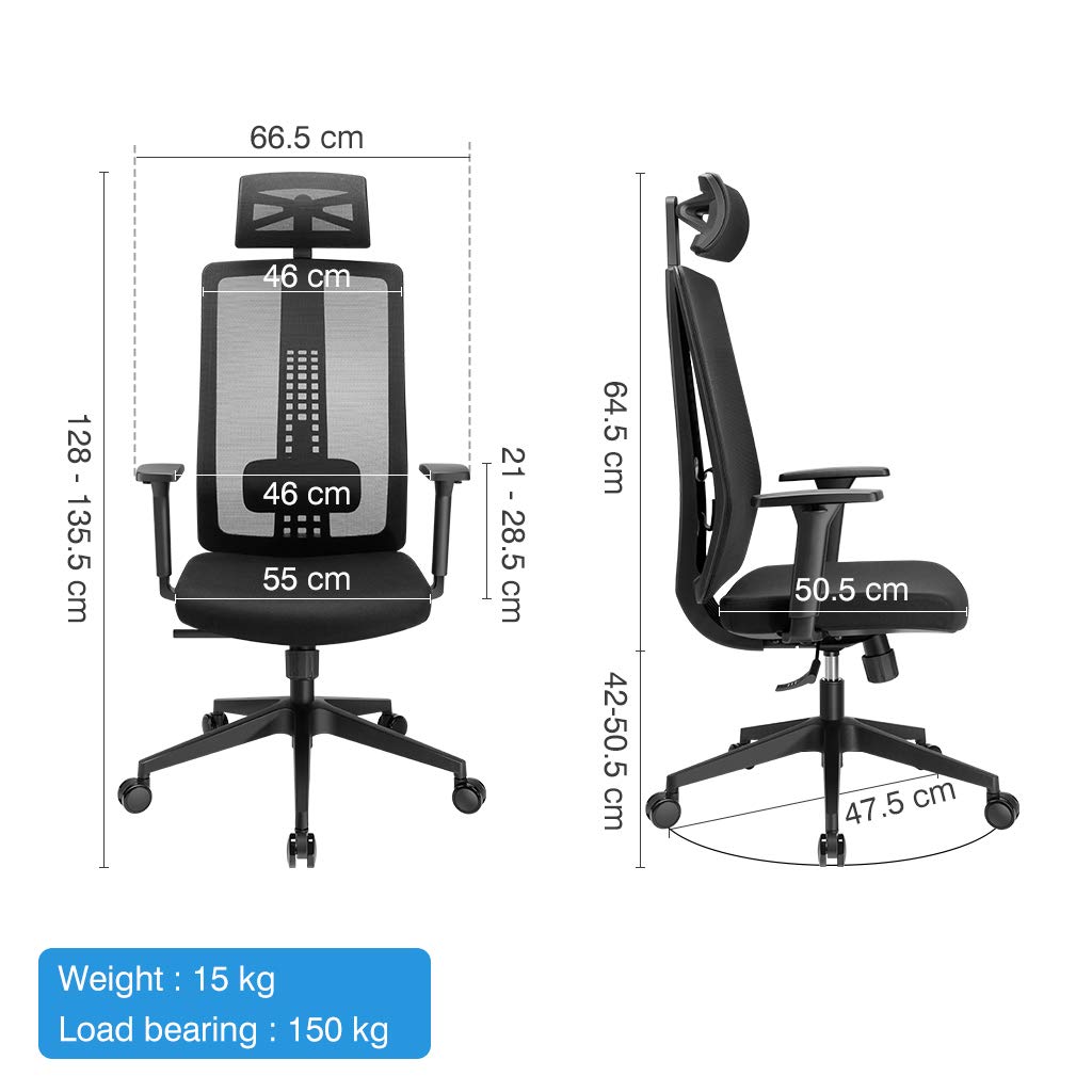 LANGRIA Office Chair HighBack Mesh Chair, Fully Adjustable Computer
