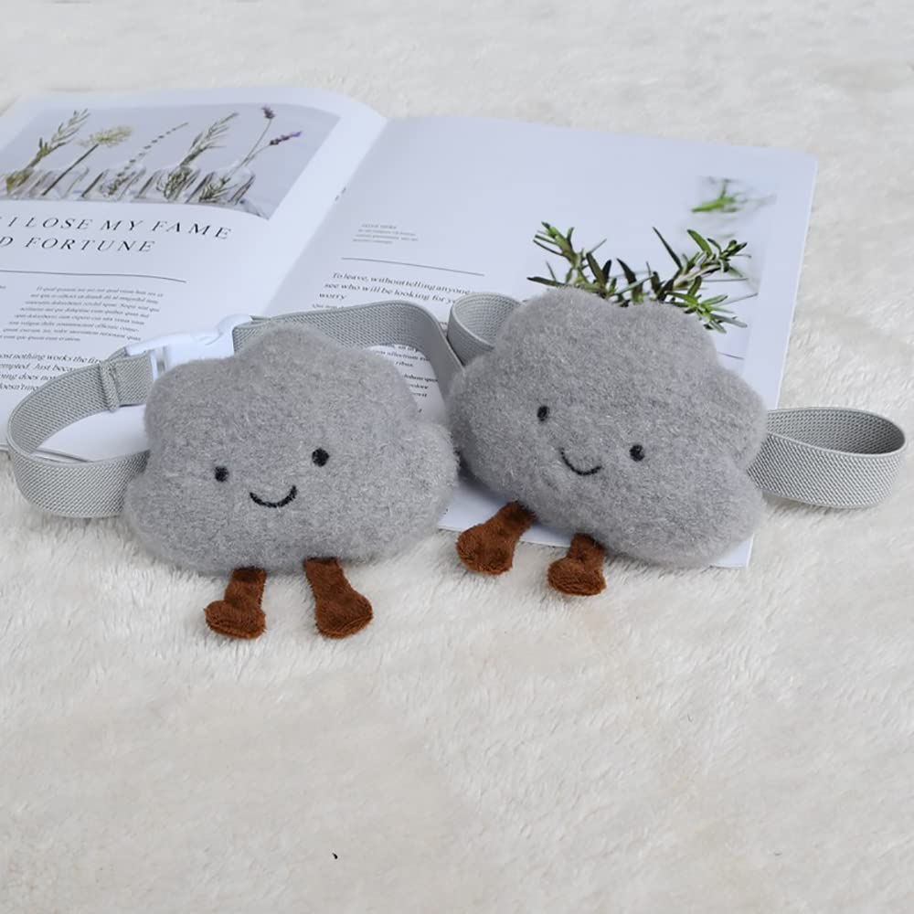 ONECHANCE 1 Pair Cartoon Curtain Buckle Tie Back Curtain Holdbacks Plush Animal Curtain Buckle for Kids Child Nursery Room Window Decorations (Clouds Deep Gray, 1 Pair)