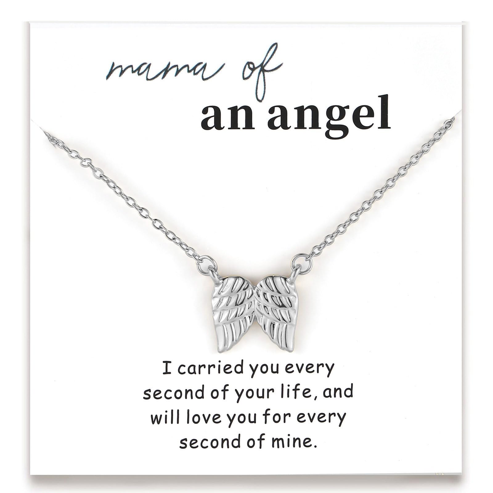 GINAZL Angel Wings Memorial Necklace Sympathy Gifts for Loss of Loved One Bereavement Gift Memorial Gifts for Loss of Dad Mom