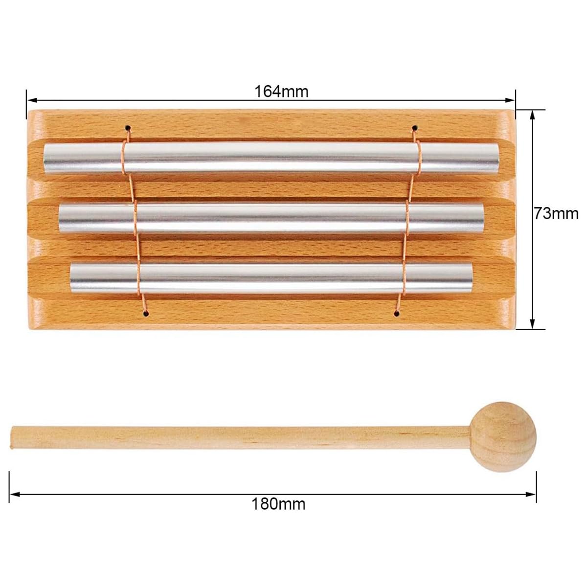RuiJOTWAT 3 phoneme Wind Chimes Solo Hand Chime, Musically Tuned for Meditation Yoga and Mindfulness, For Teachers and Classrooms - Image 2