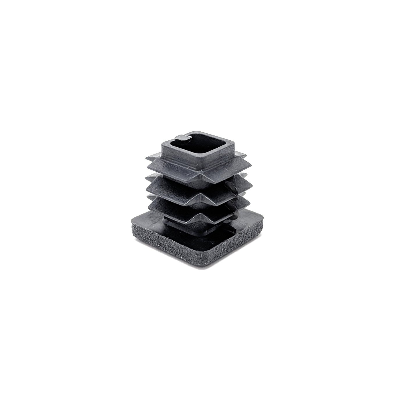 Keay Vital Parts Black Square Ribbed Plastic Insert Plugs End Caps (, 15X15mm See Second Image For Dimensions- Pack Of 24) Made In Germany