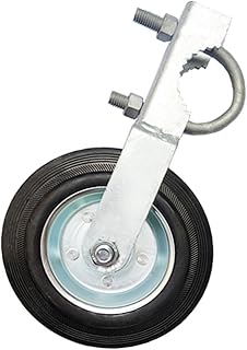 Gate Wheel 6in Rubber Easy Installation Heavy Duty Spring Loaded Gate Caster Fence Gate Wheel for Gate Fence Metal Tube Gate Wooden Gate