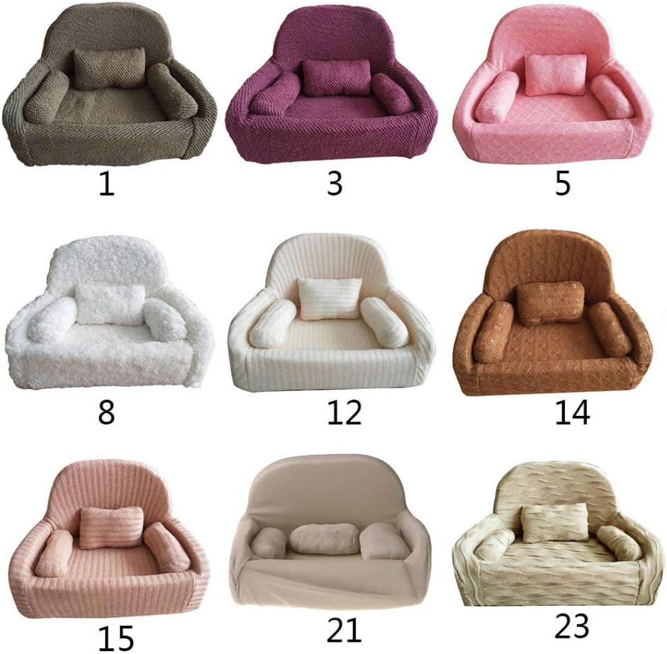 angwang 4 Pcs/Set Newborn Photography Props Baby Posing Sofa Pillow Infant Photo Shooting Chair Decoration Fotografia Accessories 8#, 9.84in;5.12in;14.96in