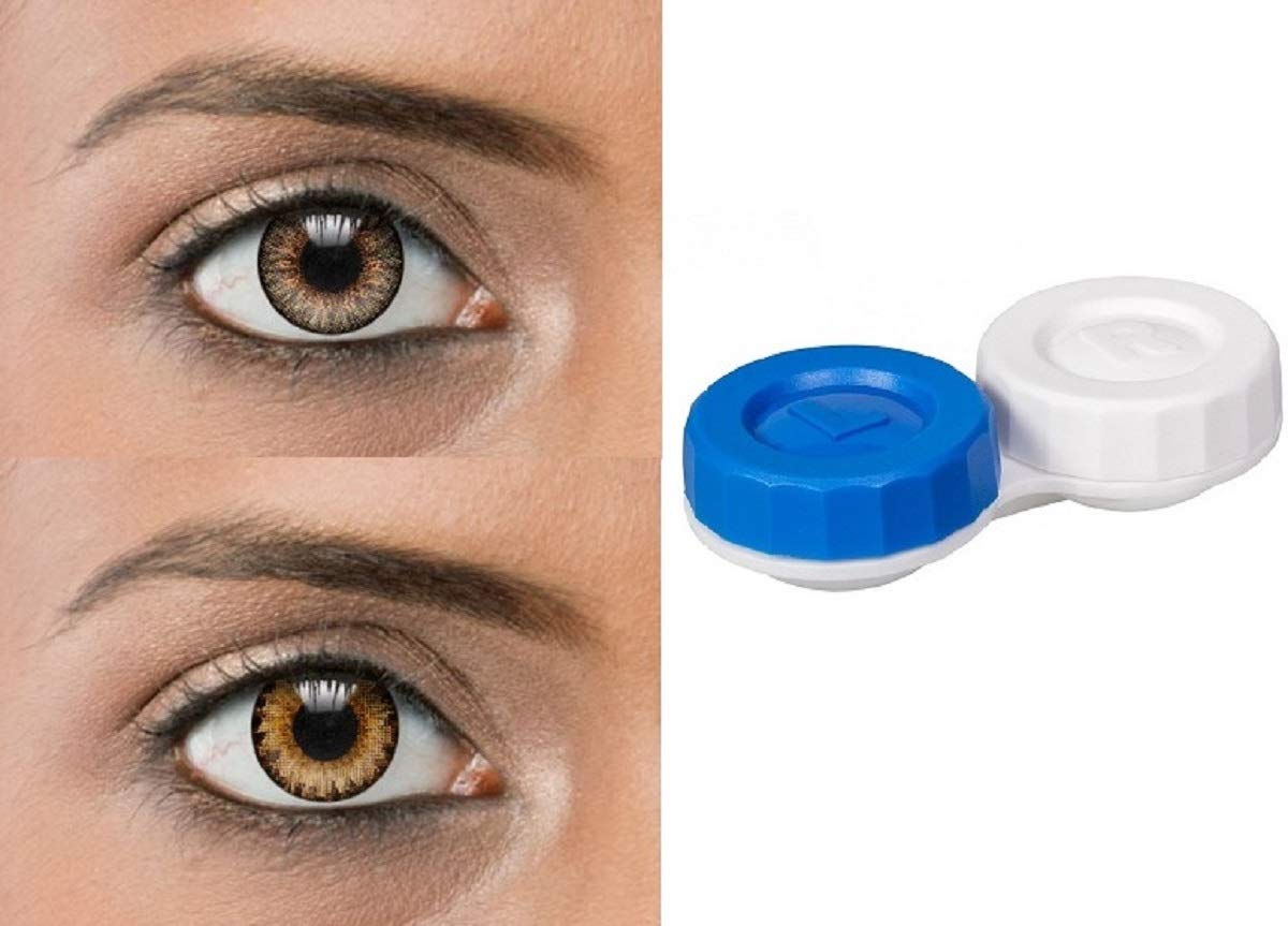 Optify® 2 Pair Monthly Brown, Dark Hazel Colored 0 Power Contact Lenses for Eyes Men and Women with Lens Case Monthly (0, Colored Contact Lenses, Pack of 2) (B08GYB9M7Q) Amazon Price History, Amazon Price Tracker