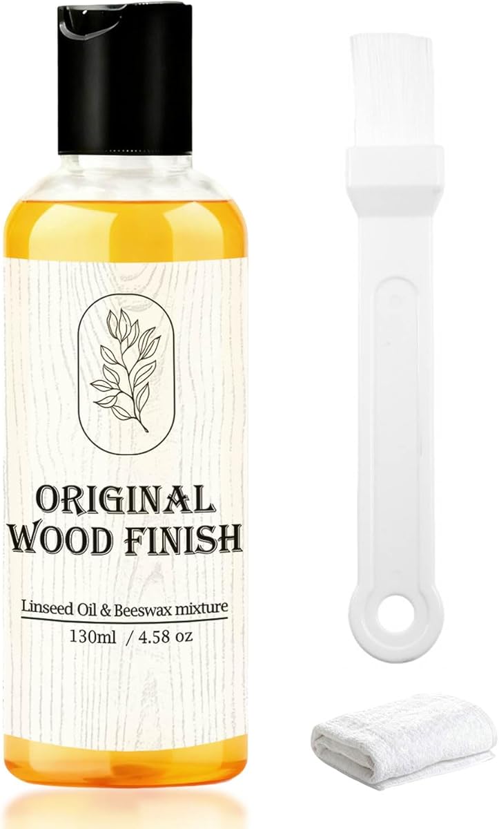 4.3 oz. Premium Original Wood Finish, Linseed Oil & Beeswax Blend, Linseed Oil for Wood Non-Toxic, Long-Lasting Protective Finish for All Woodwork Projects, Ideal for Use
