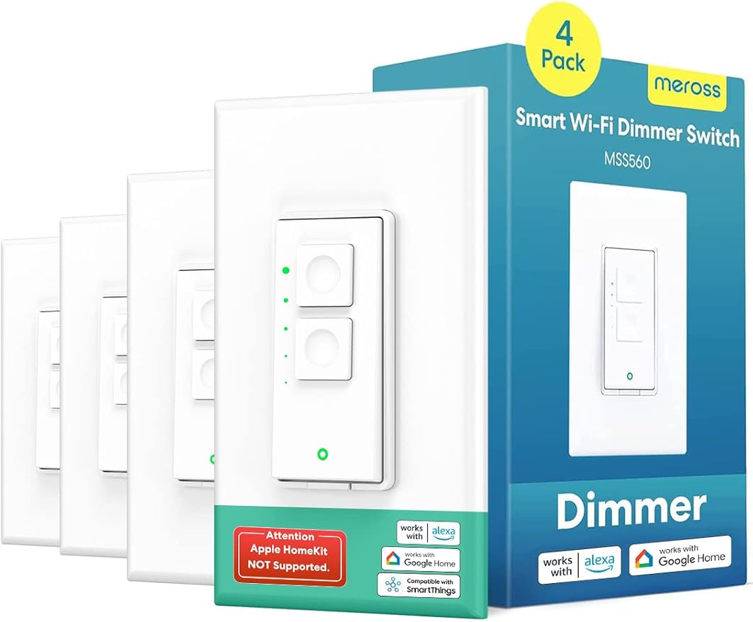 Dimmer Light Switch, meross Smart Switch for Dimmable LED Light
