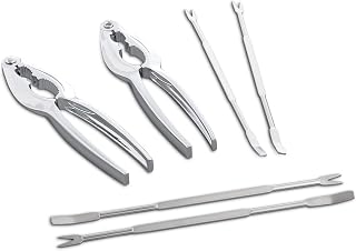 Maine Man Premium Lobster and Crab Cracker Set - Heavy-Duty Zinc Alloy Seafood Shell Opener, Professional-Grade Kitchen Tool for Crab Legs, Lobster Claws, 6-Inch Red Crackers, 2-Pack