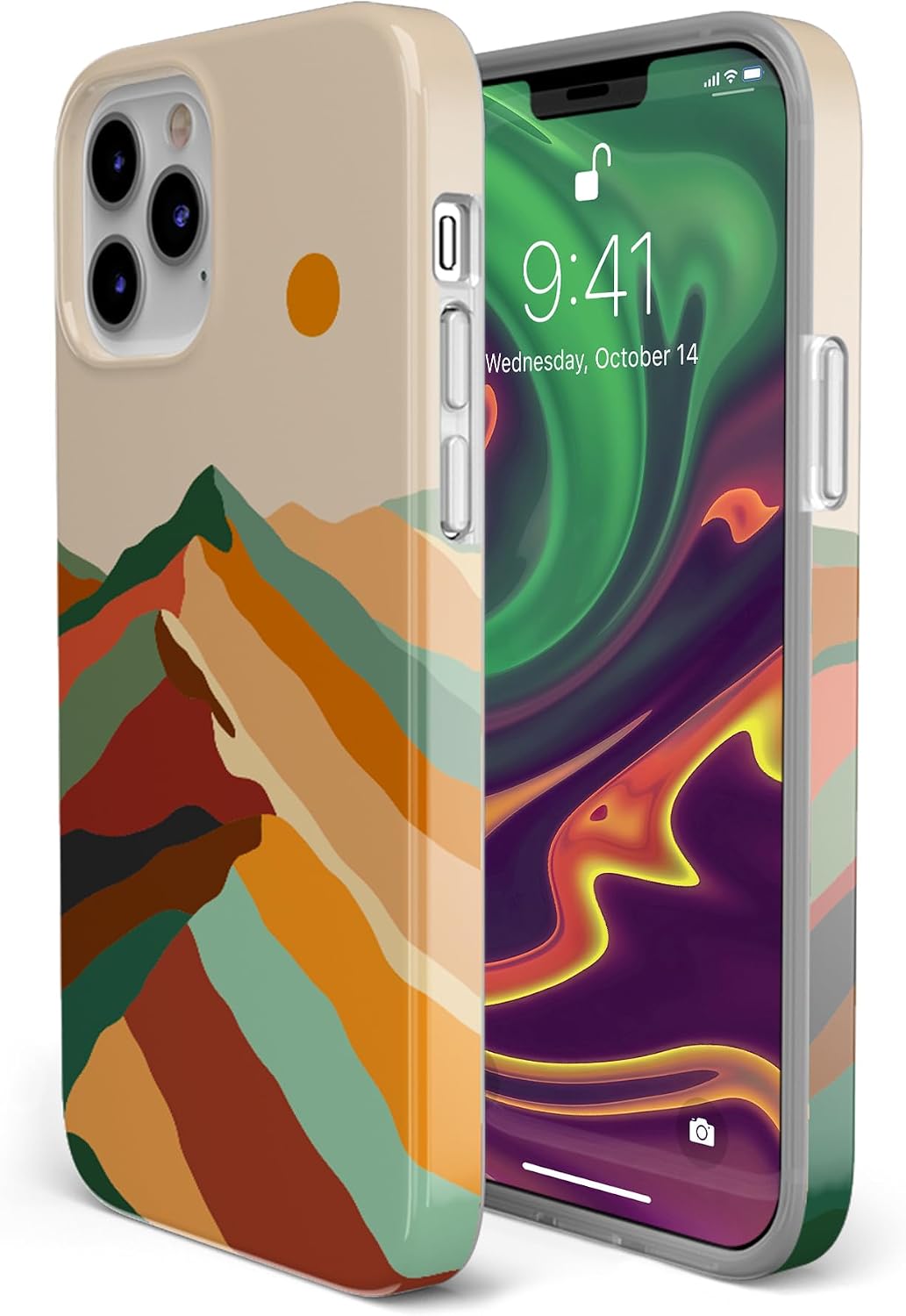 Casely iPhone 12 Pro Max Case | Magic Mountain | Colorblock | Classic Ultra Slim Design