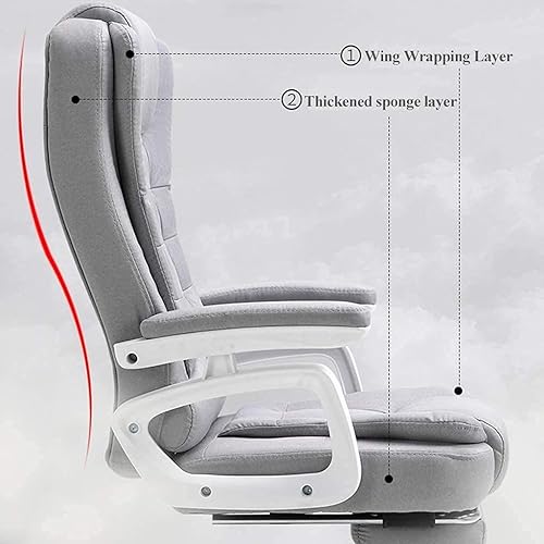 Miniatura 4 de Katzowen Silla de computadora de oficina, silla de escritorio para computadora, silla ejecutiva de tela con reposabrazos, silla de oficina