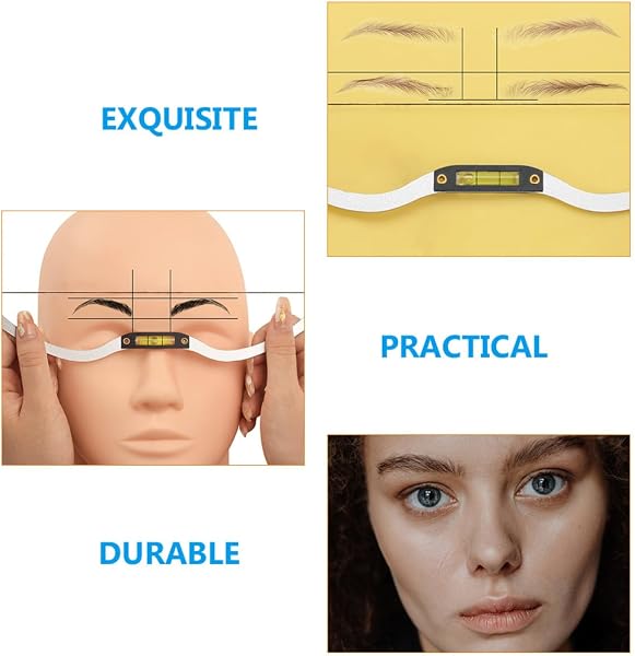 Professional Bow-shaped Eyebrow Ruler Silver Eyebrow Shaping Kit with Level Measure Tool for Tattoo - 3