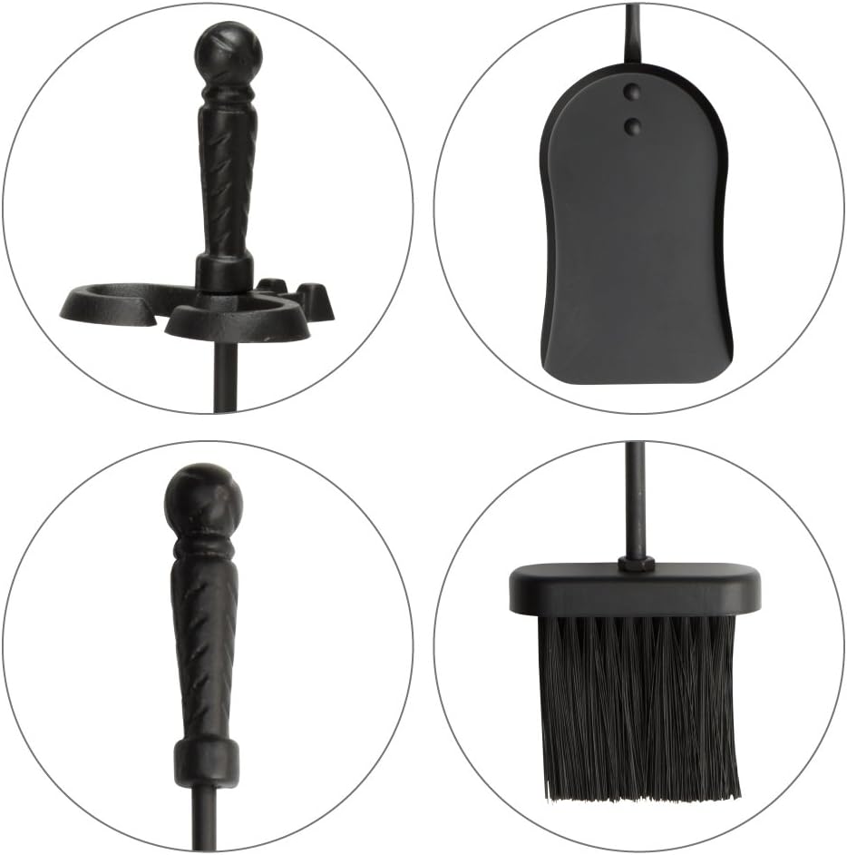 UniFlame Black 4-Piece Fireplace Tools Set (T40140BK)