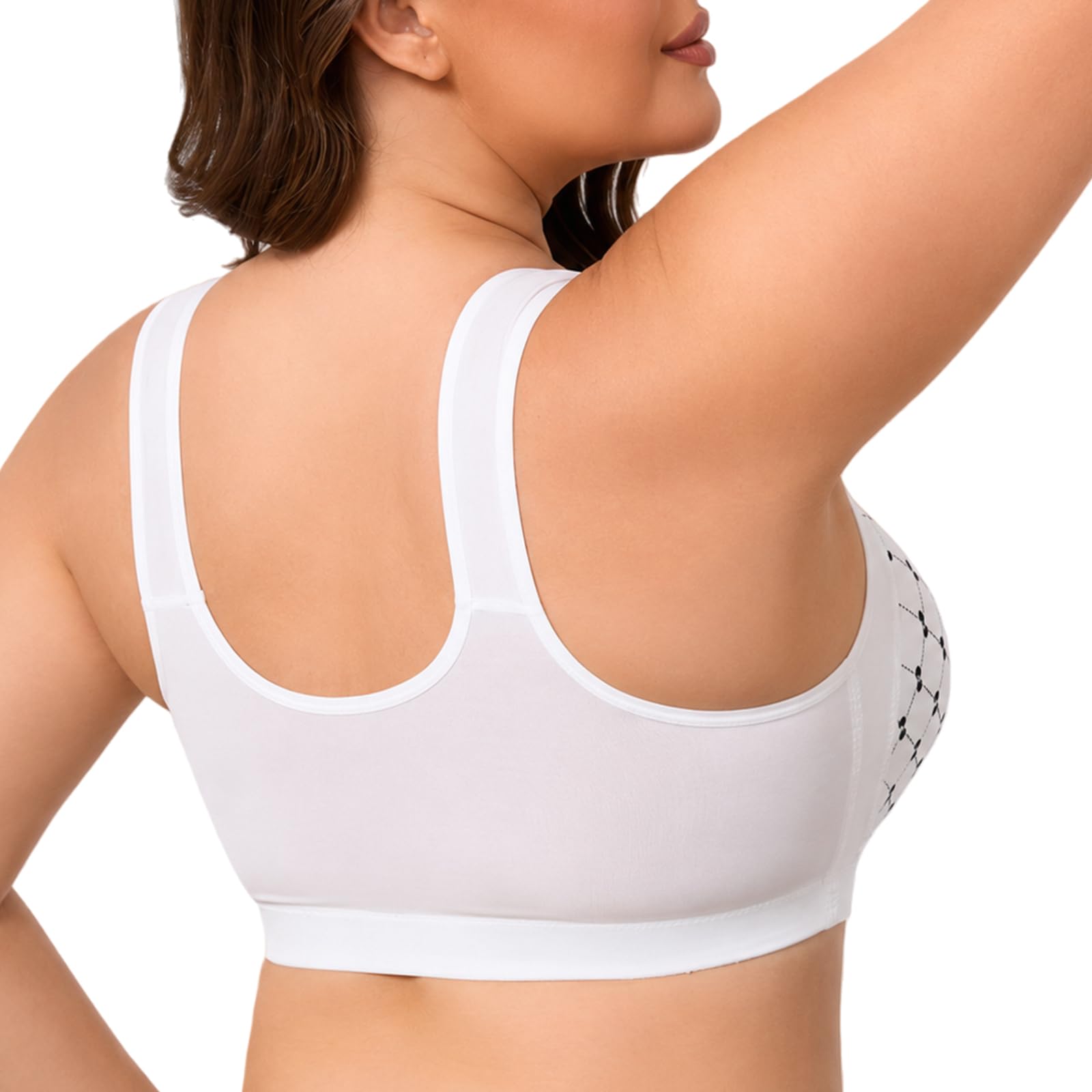 Práctico Juego De 4 Ropa Interior Mujer Sujetador Cierre Delantero Top Lactancia Algodon Sujetadores Sin Aros Comodos Reductores Talla Grande Postoperatorio Pecho