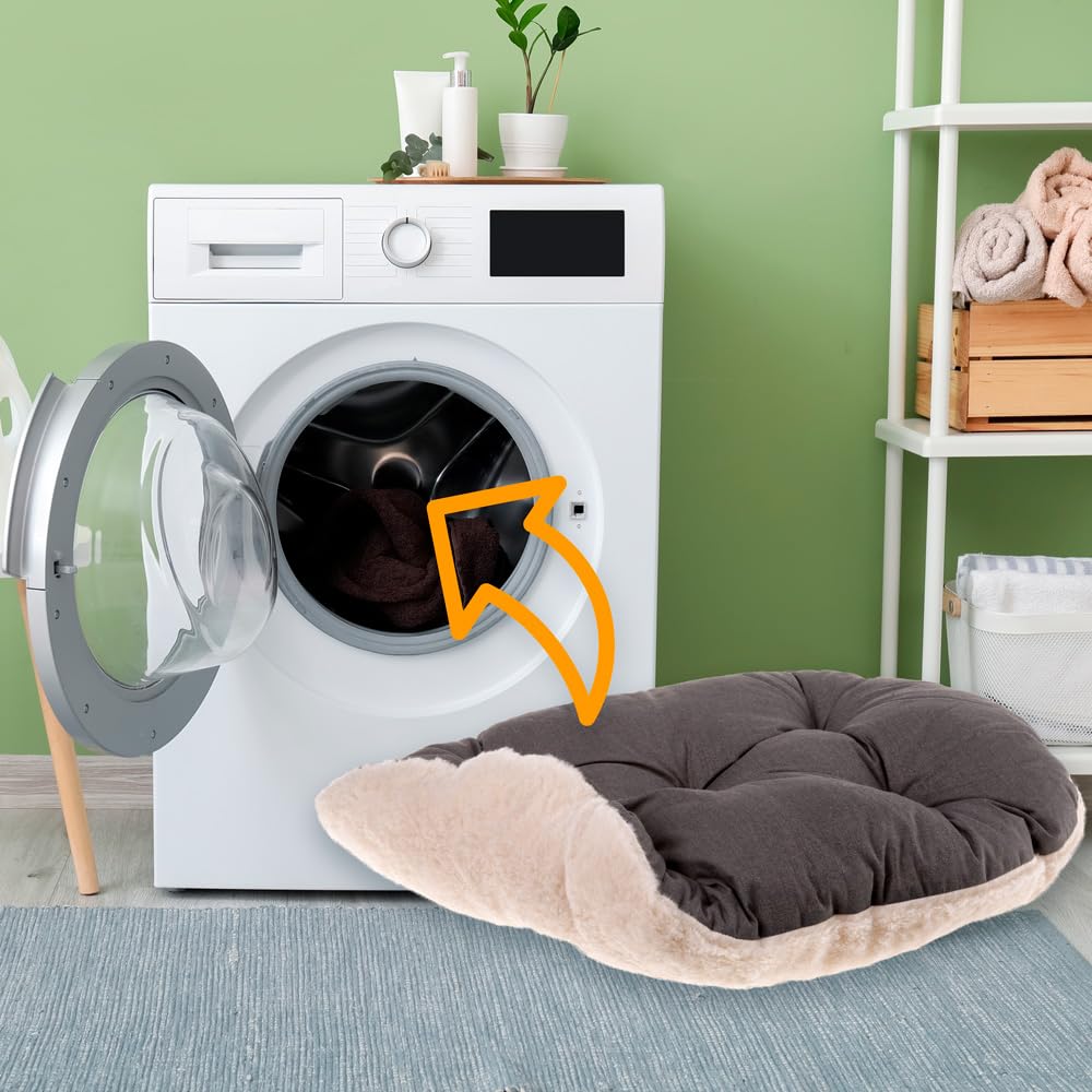 Ferplast Cuscino Cane e Gatto RELAX 55/4, Lettino per Cani Gatti Animali Domestici, Materassino, Cuscino Imbottito per Cuccia Cane e Gatto, Ovale, Cotone Morbido, Lavabile, 55 x 36 cm