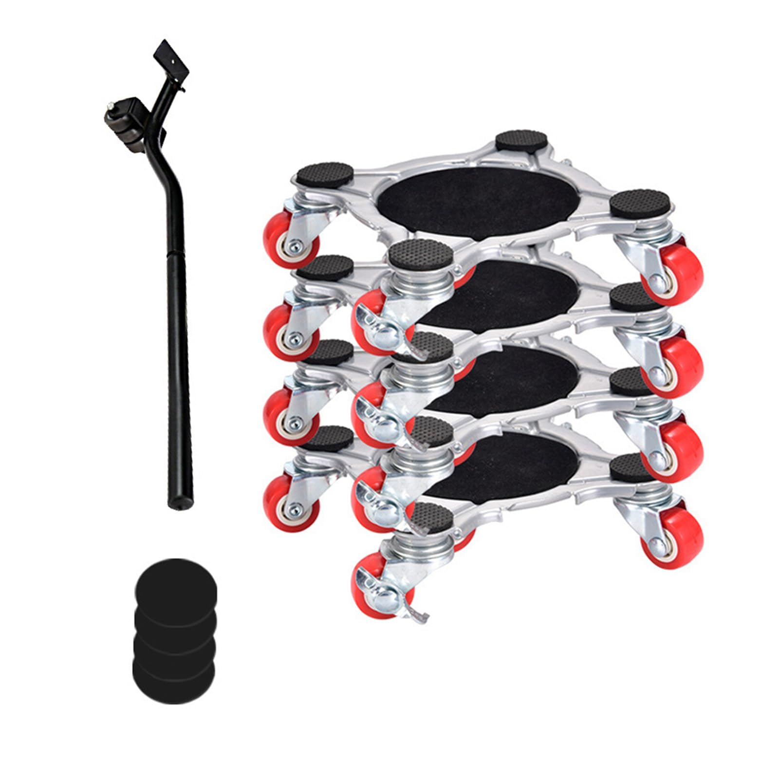 Set di Ruote piroettanti a 360° per mobili, Resistenti e con Freno, Strumento di Sollevamento Professionale per spostare Facilmente i mobili (Modello Piccolo a 4 Gambe)