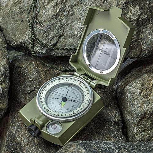 Image of URBAN BOX (Device of C) Professional High Accuracy Metal Waterproof Military Compass for Directions (8 X 6.5 X 3 Cm, Green)
