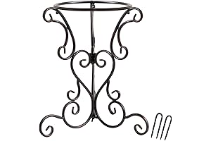 8-12" Metal Scroll Gazing Globe Stand for Garden Decor