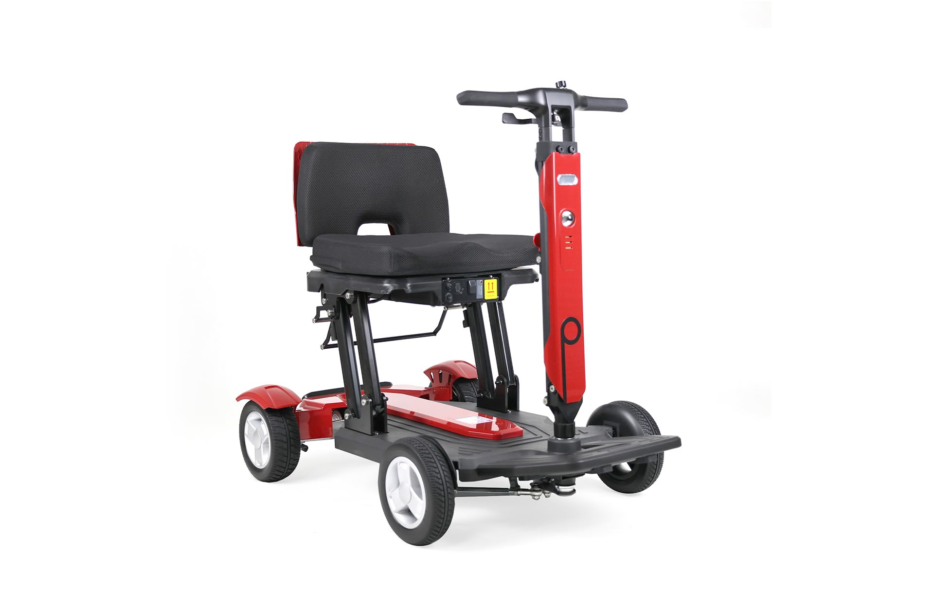 Prophete SM4 - Scooter elettrico compatto a 4 ruote pieghevole con motore da 250 W, 2 batterie agli ioni di litio da 24 V/6 Ah, portata fino a 20 km, luce LED, pneumatici in gomma PU, carico 120 kg