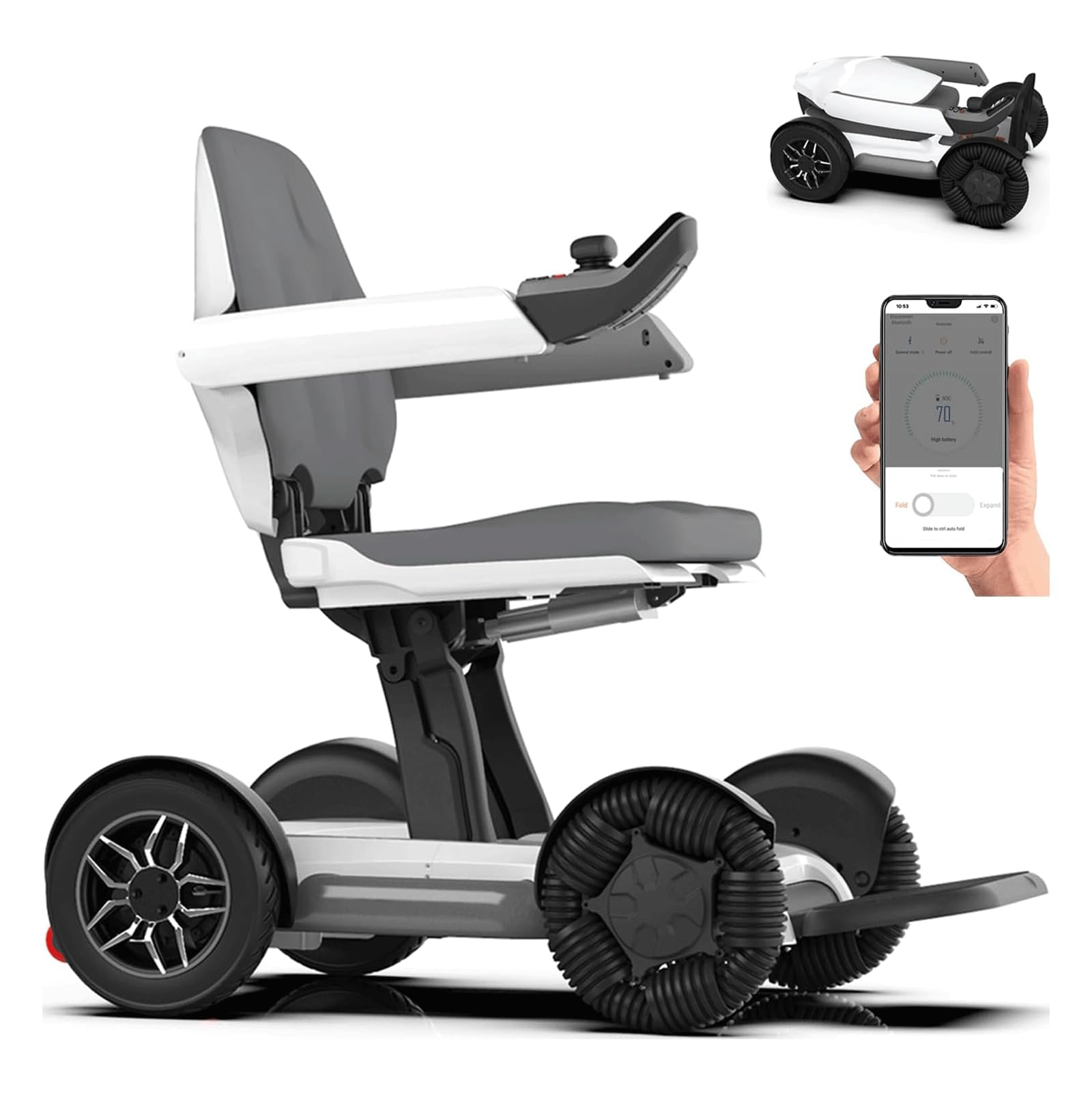 KRILLIQ Silla de Ruedas eléctrica Inteligente para discapacitados, Scooters con Ayuda de Movilidad Rica en Funciones, Silla eléctrica para Viajes en casa al Aire Libre