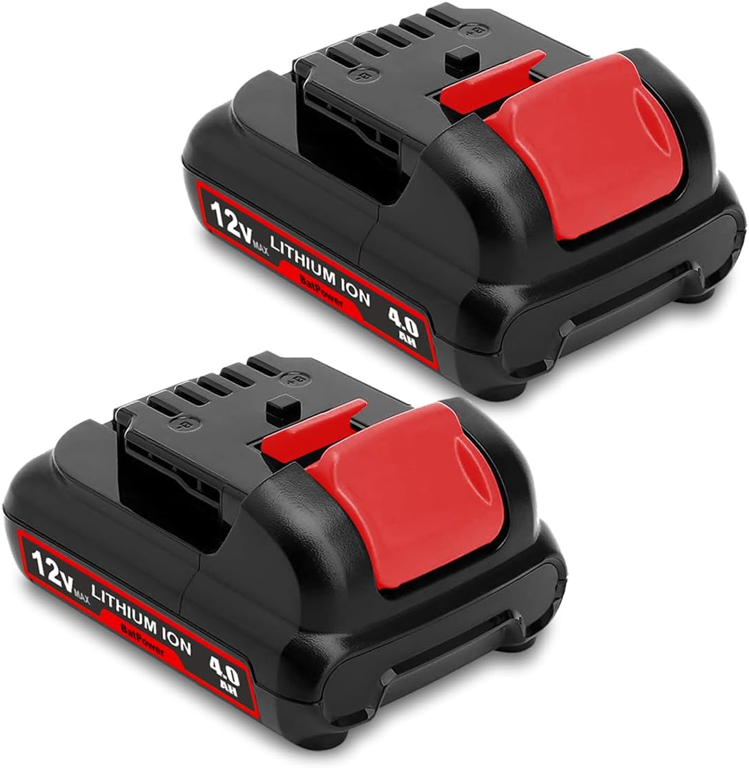 BatPower 2-Pack 4.0Ah 12V Battery Replacement Compatible with DeWALT 12 Volt MAX Lithium-Ion Cordless Tools, High Performance XC Battery Pack for 12V Xtreme Drills, Ratchets and Impacts (2 Pack)