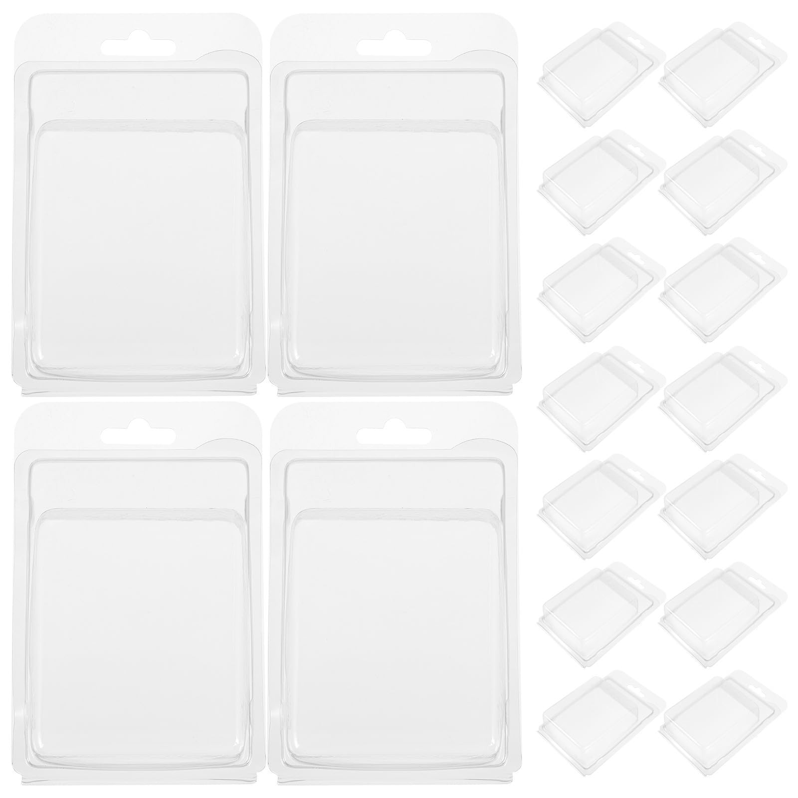 20pcs Small Wax Melt Molds with Hinged Cover Multi-Function Empty Packing Boxes for DIY Candle Making and Chocolate Craft Supplies