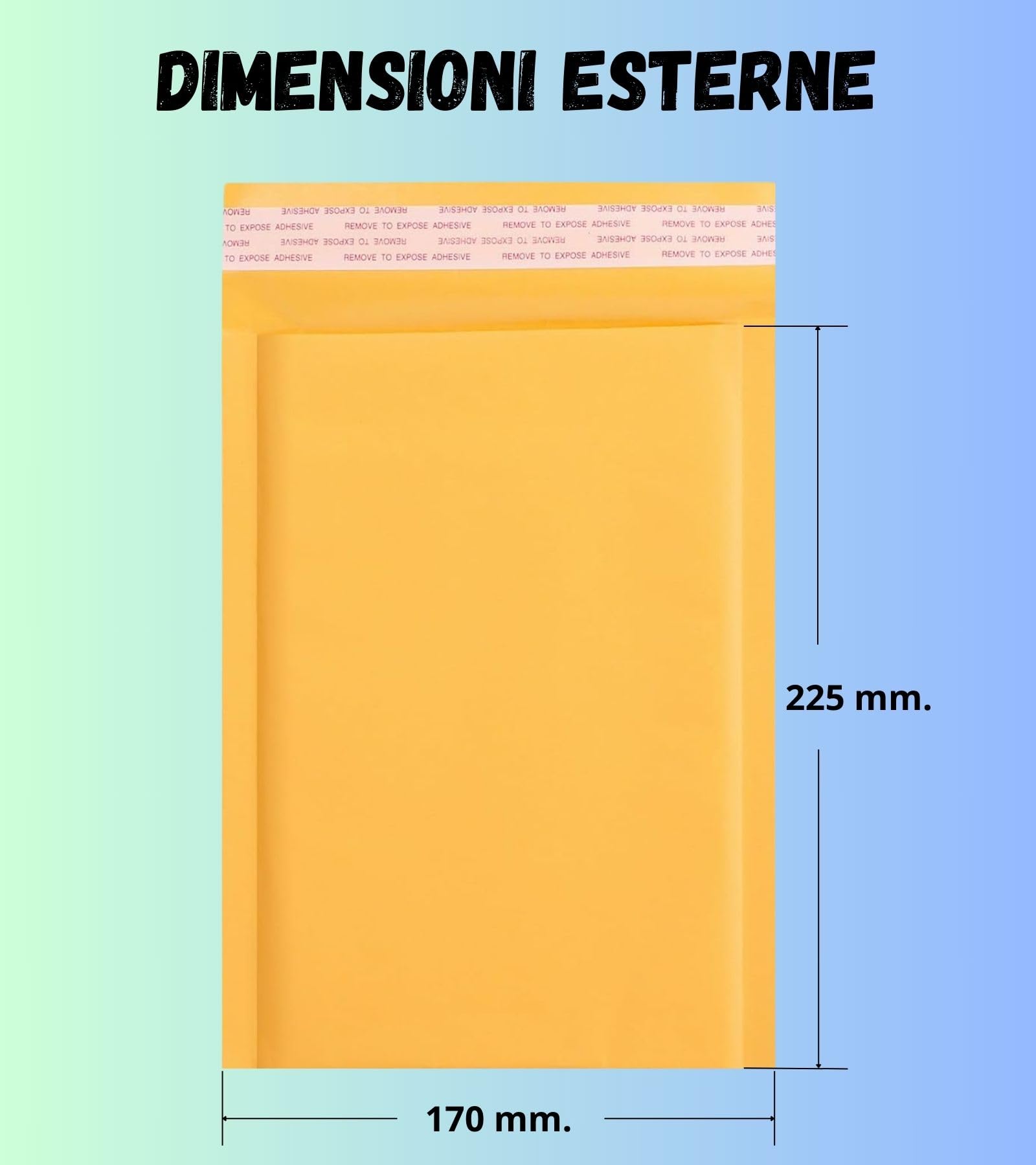 Easy8 20 Buste Imbottite per Spedizioni 150x215 mm Pluriball Bolle Aria Avana Chiusura Adesiva Gialle Protettive Materiali Fragili