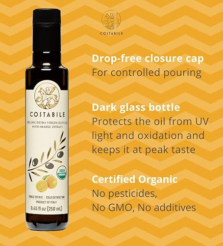 Miniatura 5 de Aceite de oliva con infusión de naranja y albahaca de Puglia. Sabor fresco para mejorar sus platos - COSTABILE
