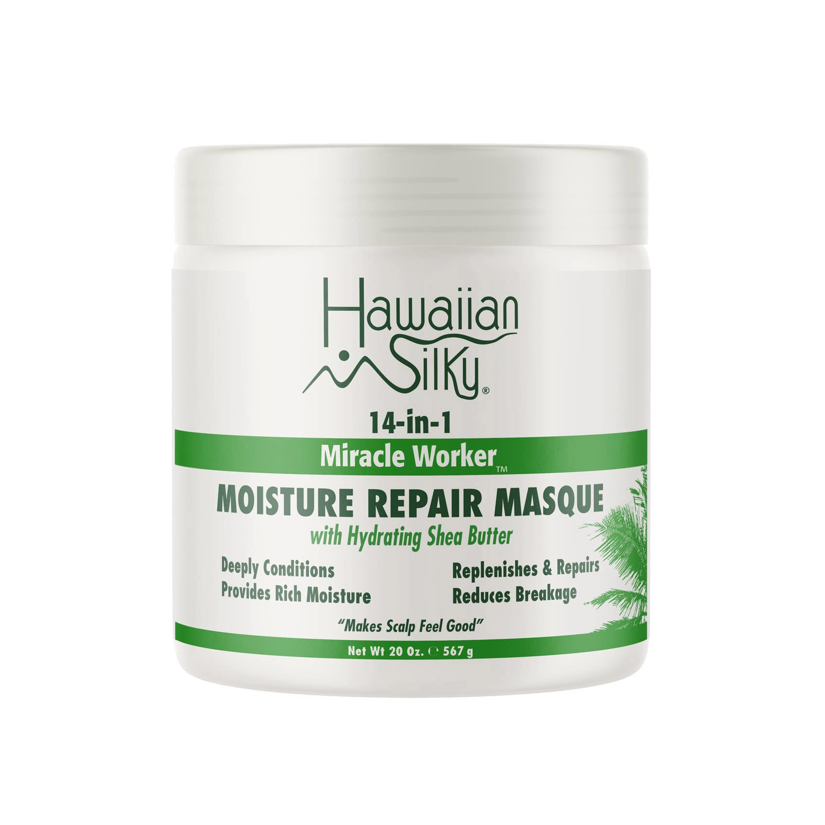 Hawaiian silky14-in-1 Miracle Worker | Moisture Repair Masque w/Hydrating Shea Butter 20 oz (Pack of 2)