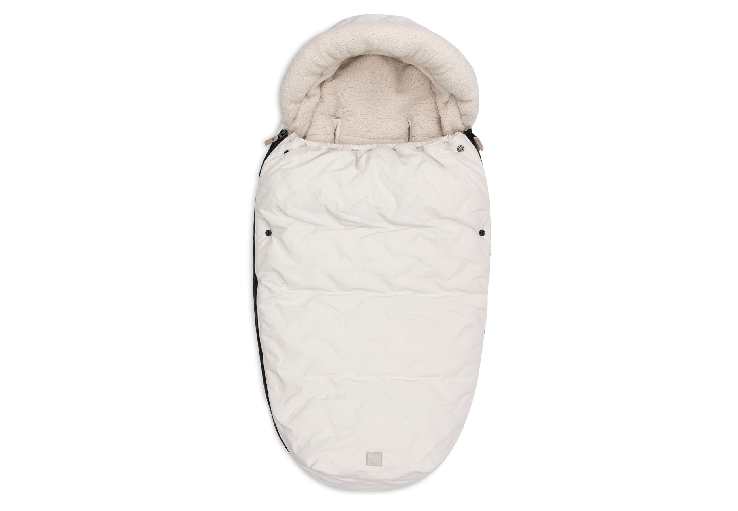 Jollein Footmuff Embossed – Sand – for Buggy or Stroller – Soft Fleece Lining – Fully Openable – Washable at 30°