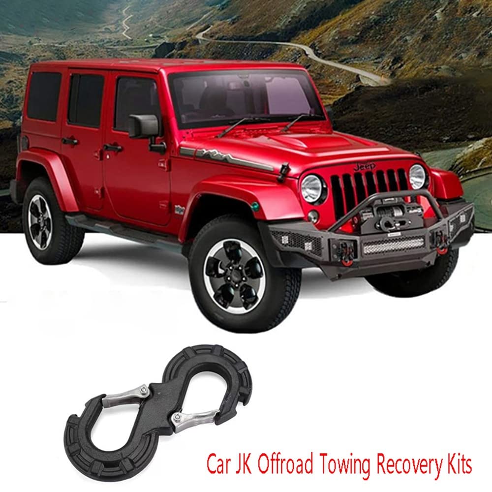 Rojo Grillete Rescate RáPido en Forma S Gancho Cabrestante Remolque Coche JK Kits RecuperacióN Remolque Todoterreno 4X4 Grillete Remolque Cabrestante AutomáTico