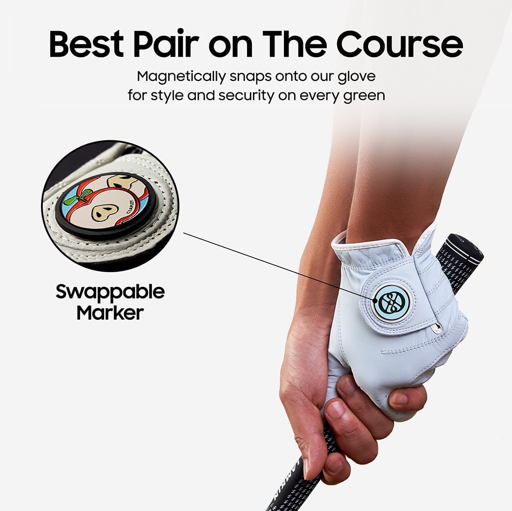 Clapley Ball Markers, Premium Gift Box Set for Golfer, 4pcs Stainless Steel & Oven-Cured Enamel, Eye-catching & Easy to spot, Pair with Magnetic Glove & Clip