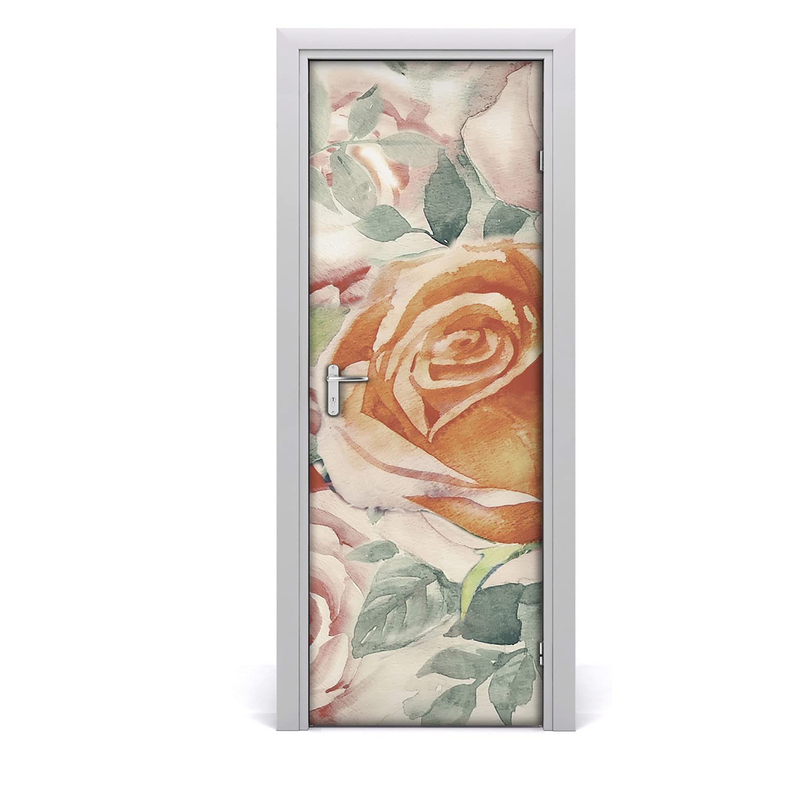 Autocollant de porte floral 77x200cm papier peint étiquette