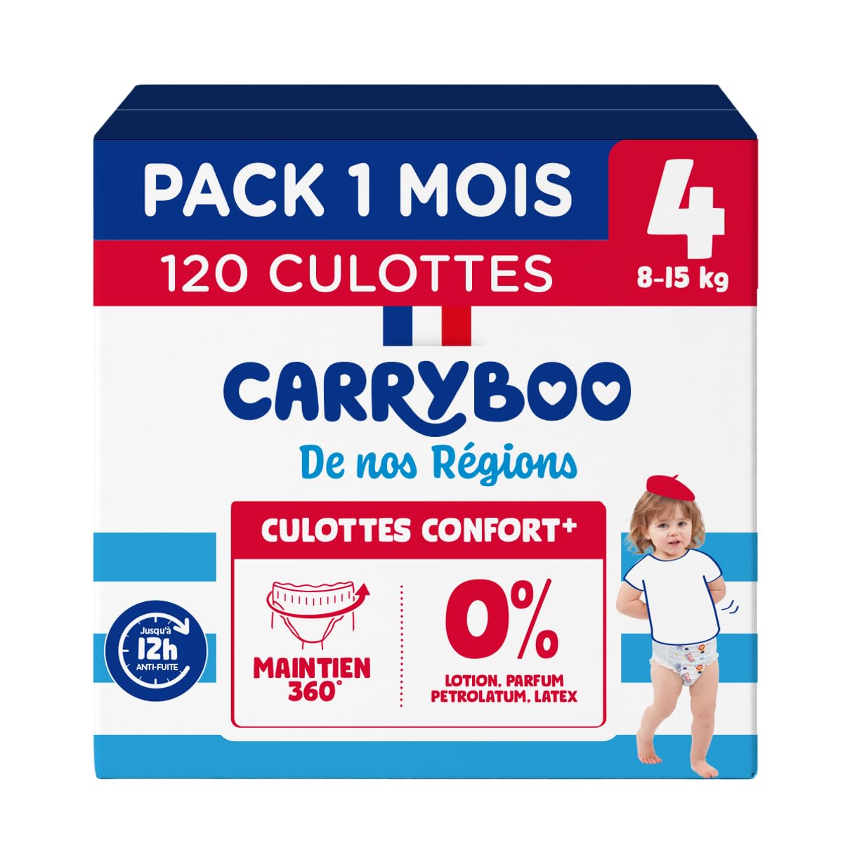 Carryboo – 120 Culottes Taille 4 (8-15kg) - Saines et Ultra Absorbantes