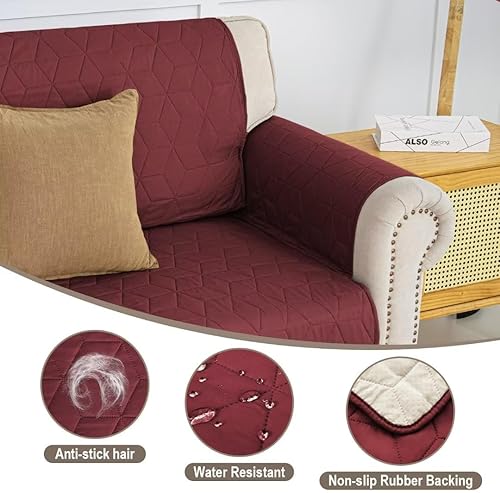 Miniatura 5 de Victree Funda reclinable antideslizante para silla reclinable, 100 % impermeable, funda de sofá reclinable, protector de muebles con bolsillo y