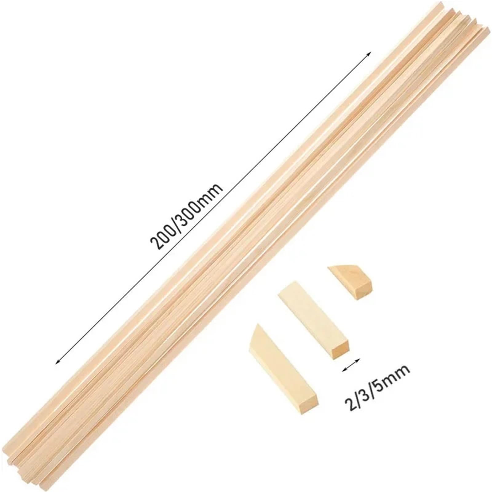 Batonnet En Bois Bâton Carré En Bois De Balsa, Bloc De Tiges De Cheville En Bois for La Fabrication De Modèles, 3x3.0mm 4x4mm 5x5mm De Long 200/300mm(8mmx20cm 60Pcs)