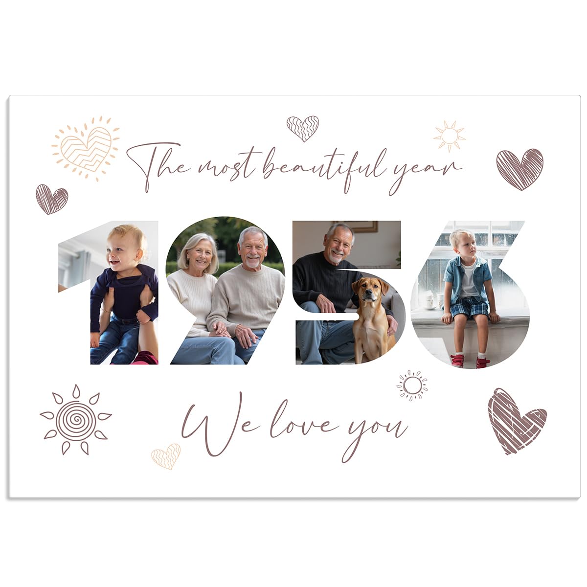 Pictalia - Personalized Frame 69th Birthday, Gift for Grandpa, Grandma, Year 1956, Grandfather, Grandmother, Photo Frame Mom, Dad, Woman, Man, Family, Friends, Gift for Wedding Anniversary, Meeting
