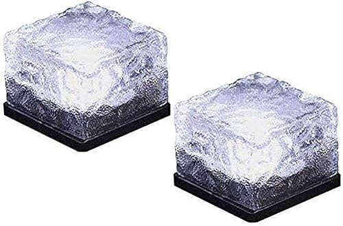 Miniatura 11 de Luces solares para cubitos de hielo – Luz solar de ladrillo LED para paisaje, luz de ladrillo de cristal, luces de camino al aire libre