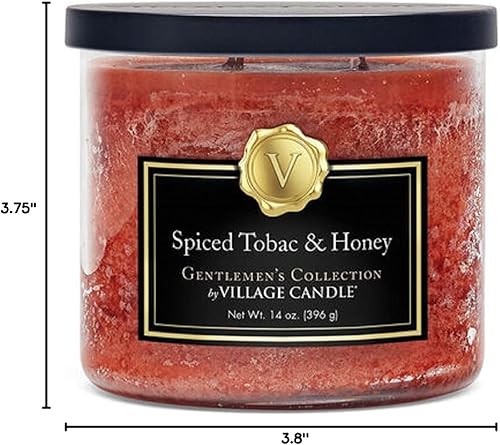 Miniatura 6 de Village Candle Cuenco mediano con tabaco especiado y miel, 14 onzas, naranja, 1 unidad