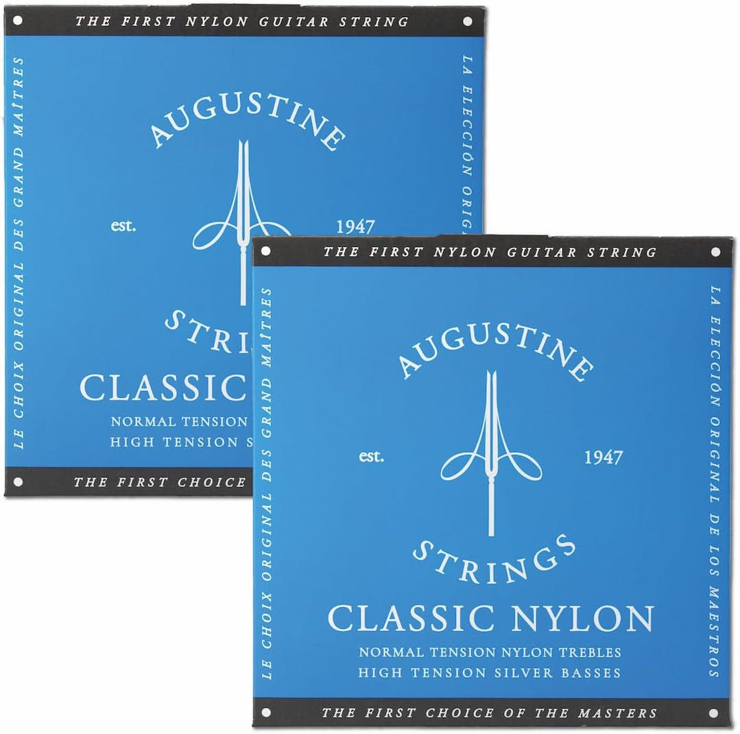 Augustine Strings Classic Blue - High Tension Classical Guitar Strings - The Original Nylon String - 2 Sets