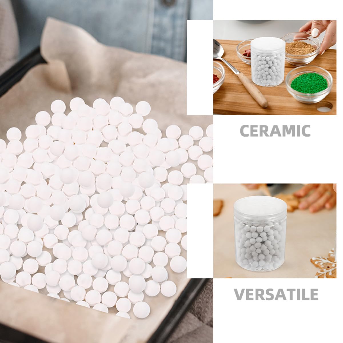 Pesas Botella de Almacenamiento para Repostería DIY para Hornear Uniformemente Reutilizables de Cerámica Bolas Redondas de 800g para Hornear de Pastel