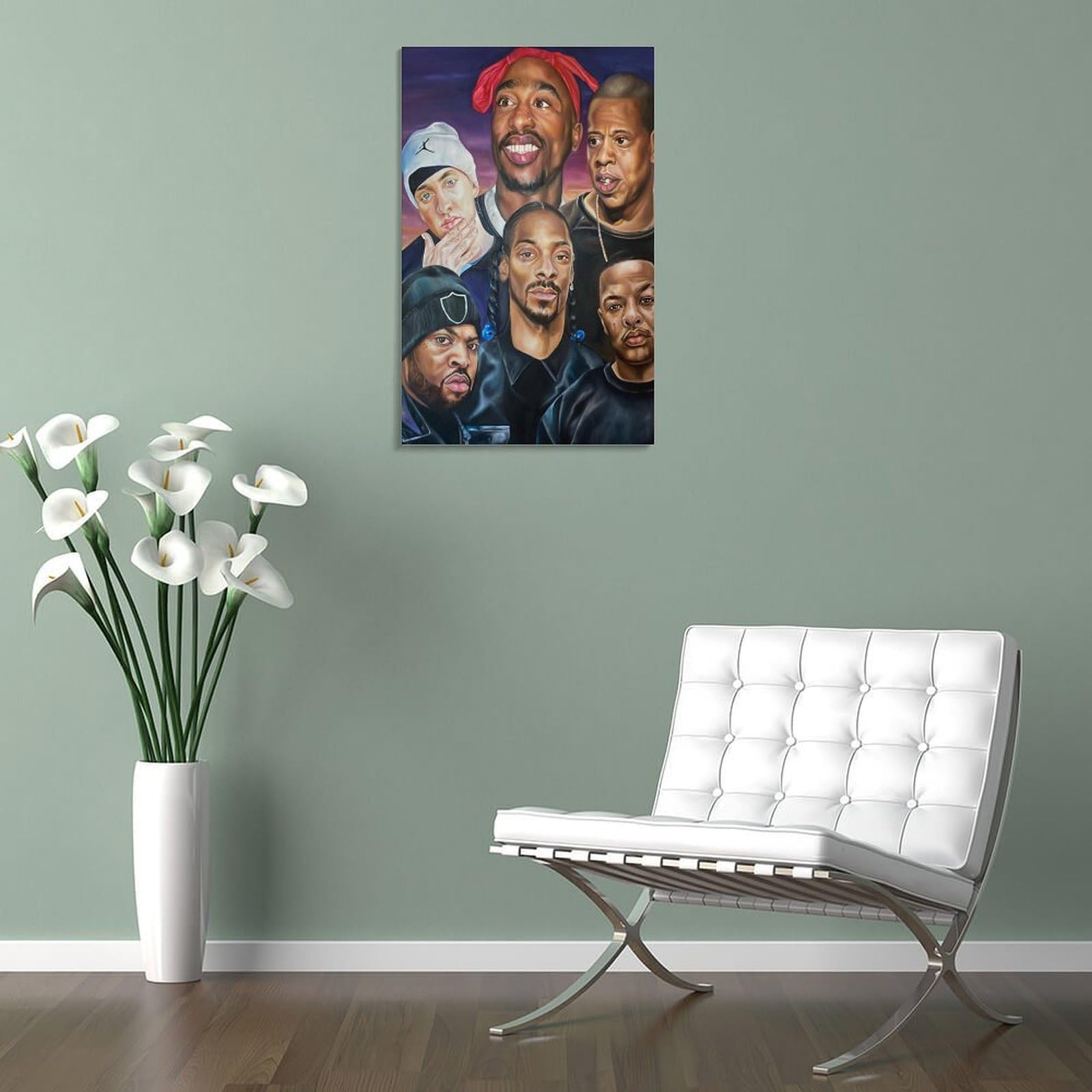 Poster con stampa artistica da parete, motivo: cantante rap, hip hop, tutte le stelle, poster da appendere, decorazione per la famiglia, 40 x 60 cm