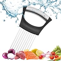 Vista 1 de Onion Slice Holder, 2025 Upgraded Stainless Steel Onion Holder for Slicing Lemon Slicer Vegetable Cutter, Kitchen Chopper Slicing Assistant Tool for