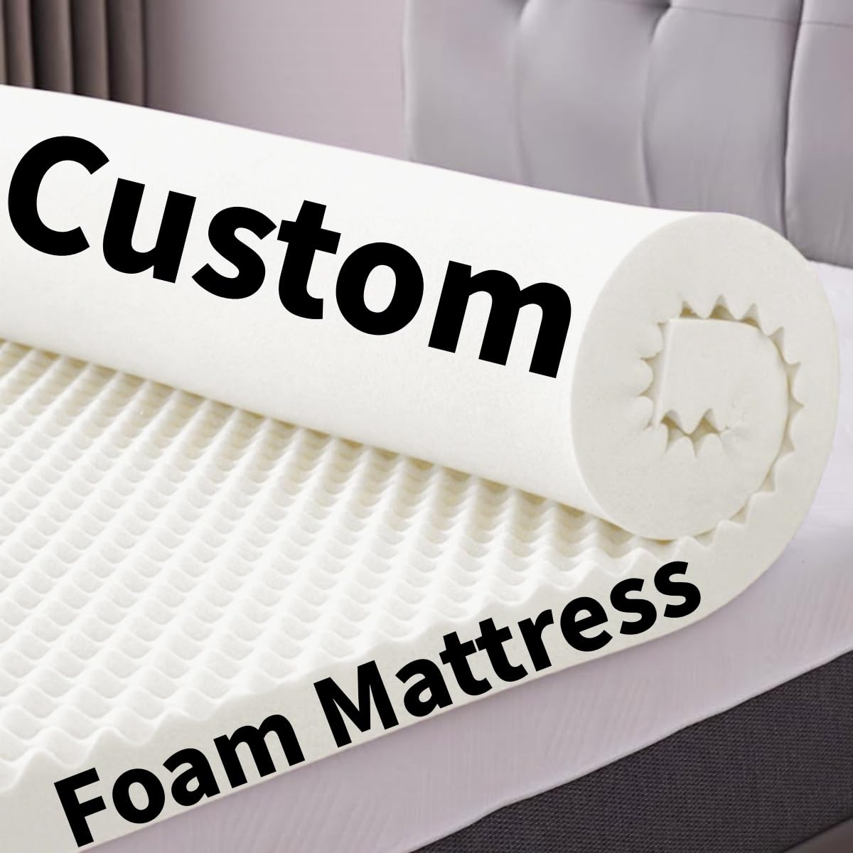 SINCERE Custom Foam Mattress Topper Bespoke Wavy Cotton Foam Mattress Pad Tailored Soundproof Sponge Sheet Cut to Twin